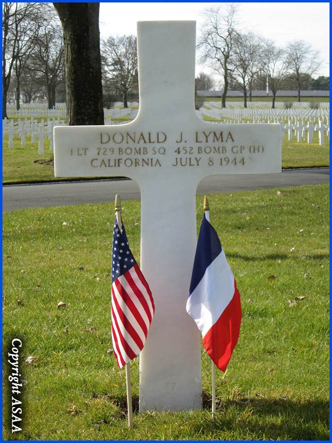 Saint Avold - Tombe du 1st Lt Donald J. LYMA