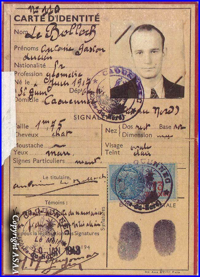 1st Lt SHEVCHIK -Fausse carte d'identité